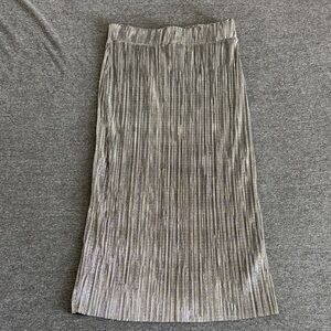 ASOS Metallic Silver Midi Skirt